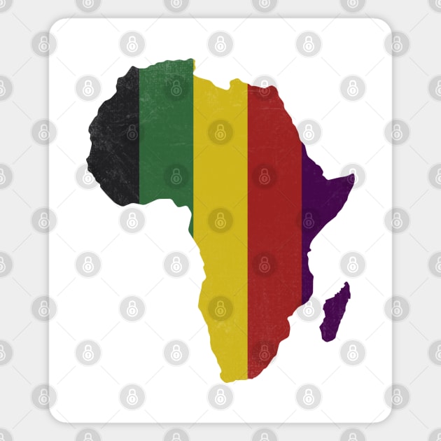 Africa Map (Grunge) Stripes Magnet by John Uttley